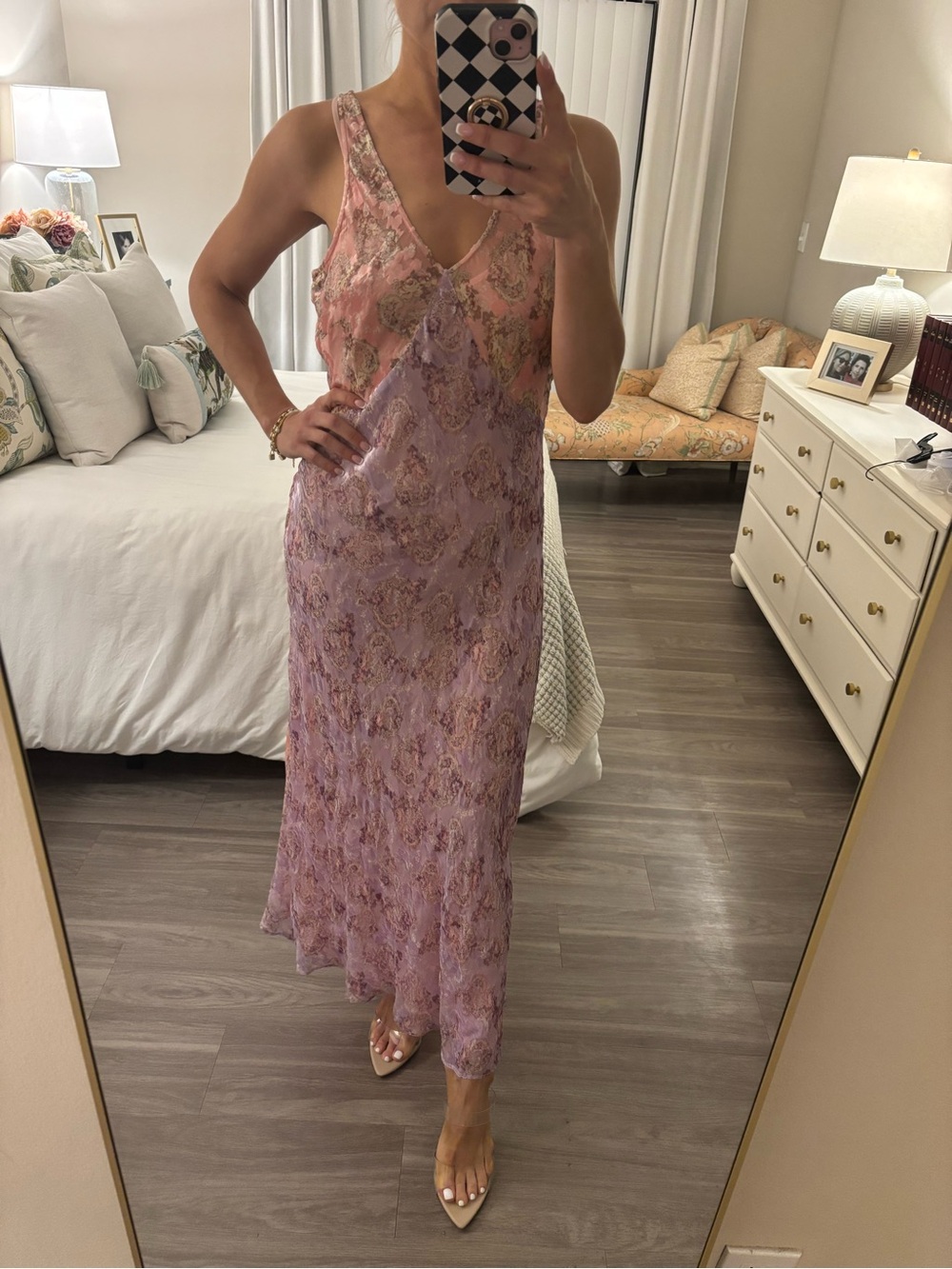 ✨ LoveShackFancy Castilla Silk Patchwork Maxi Dress — Size L ✨